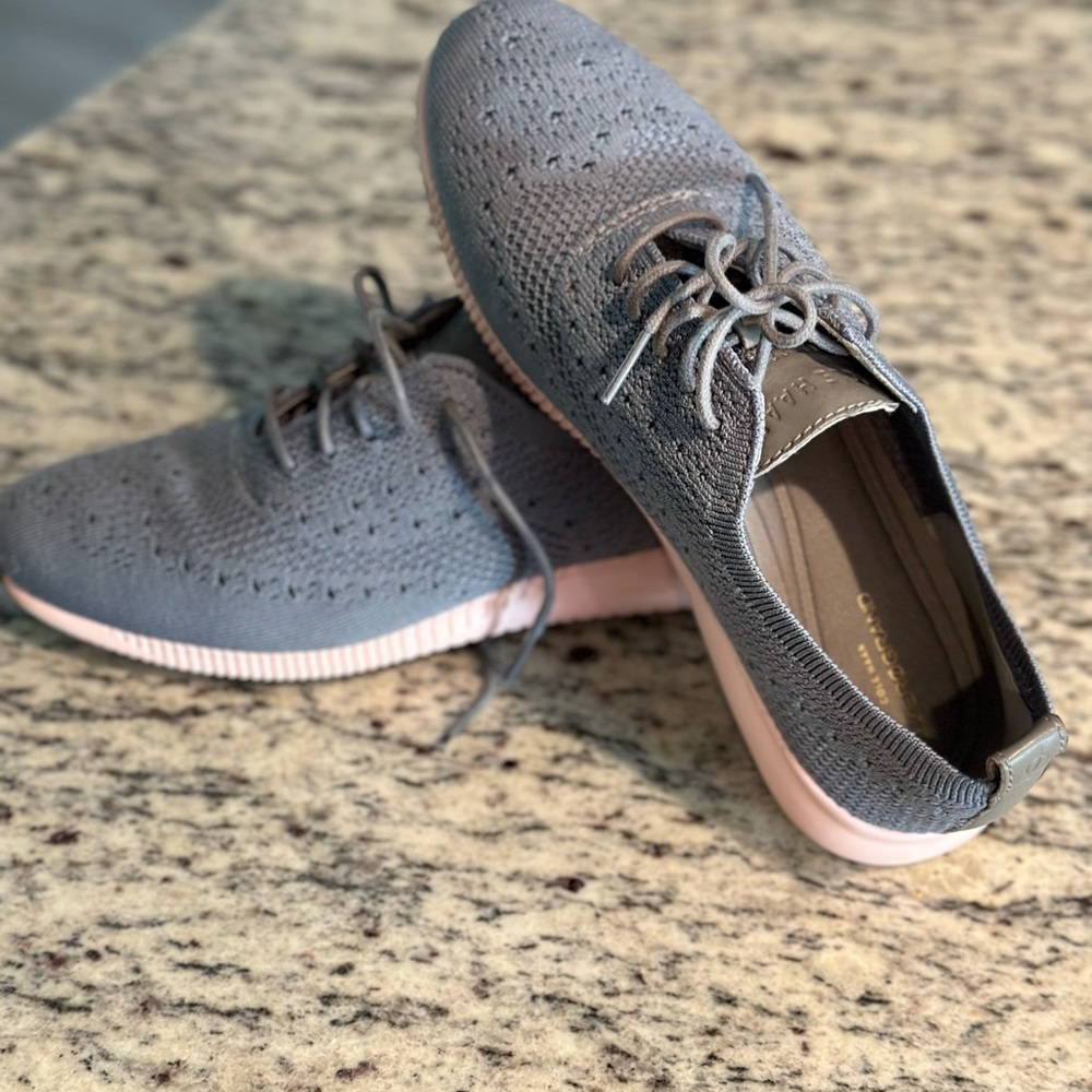 Cole Haan Malorie Oxfords Casual Sneaker Shoes Gray Pink 6.5 6 1/2